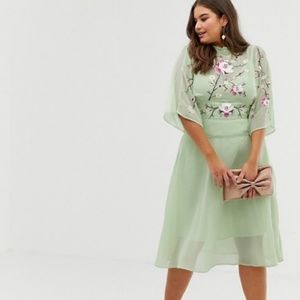 ASOS Sheer 70's Midi Dress NWT